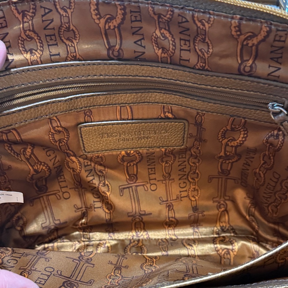 Tignanello Bronze Leather Shoulder Bag - Picture 11 of 16